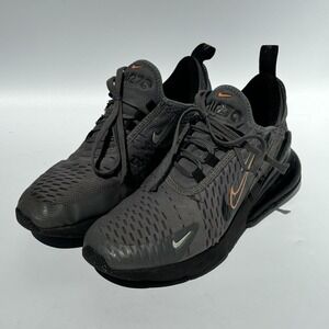 Nike Air Max 270 Sneakers Size 5.5Y Trainers Grey Black Orange Shoes Junior